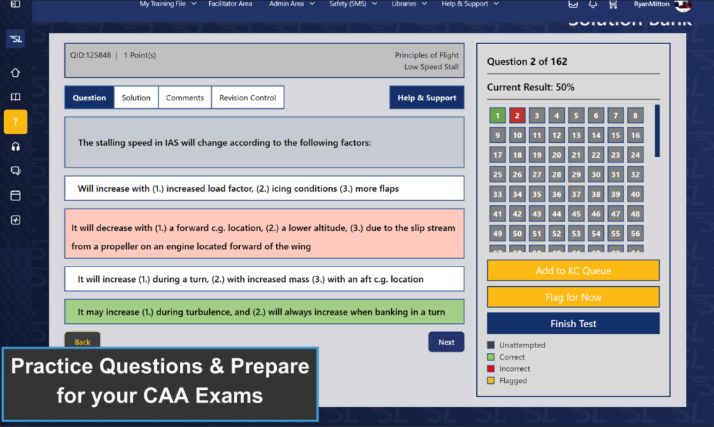 SkyLearner Practice Questions CAA Exams