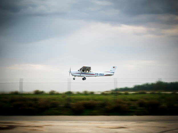 light aircraft taking off