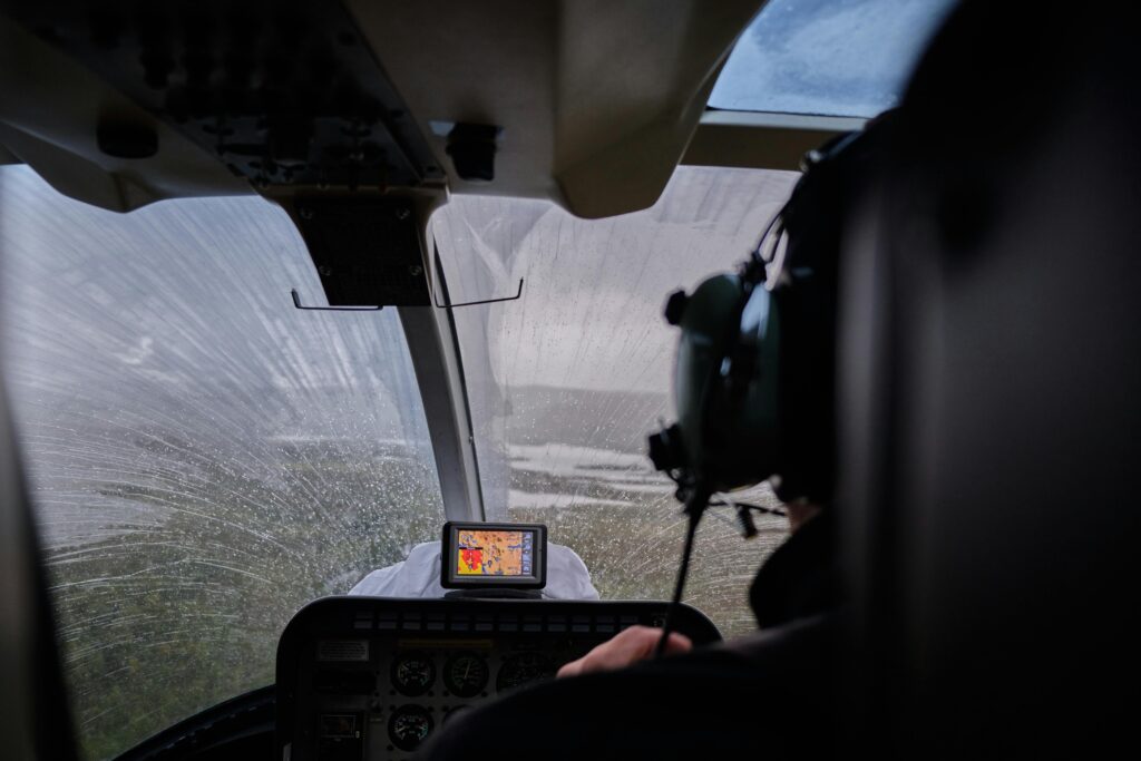 Helicopter cockpit rain