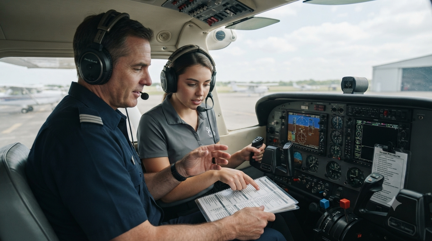 Pilot completing instrument-flight planning