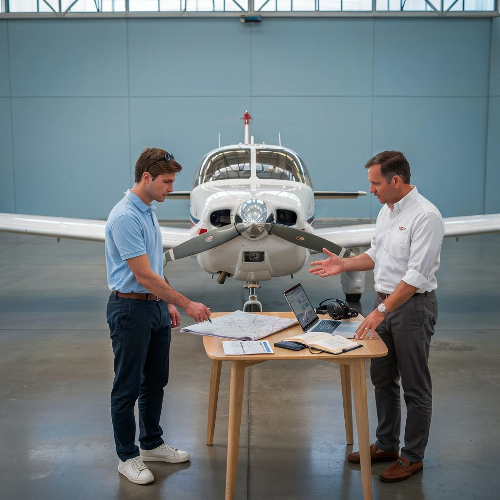 Aviation training around a light aircraft