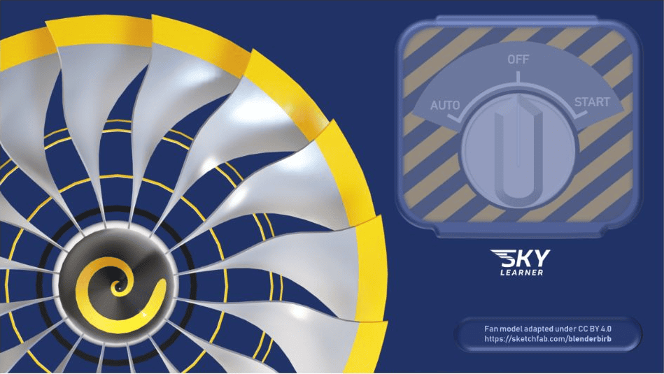 Jet engine walkthrough start screen in The Turbine Concept